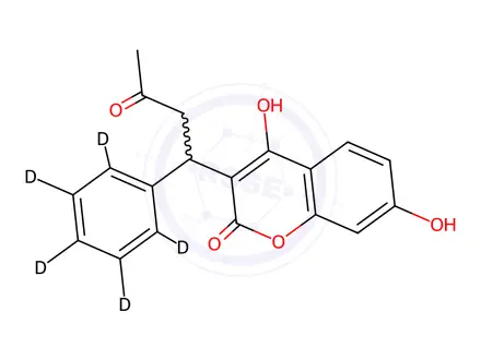 Chemical structure of 7-Hydroxy Warfarin-d5