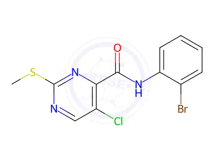Chemical structure of N-(2-Bromophenyl)-5-chloro-2-(methylthio)pyrimidine-4-carboxamide
