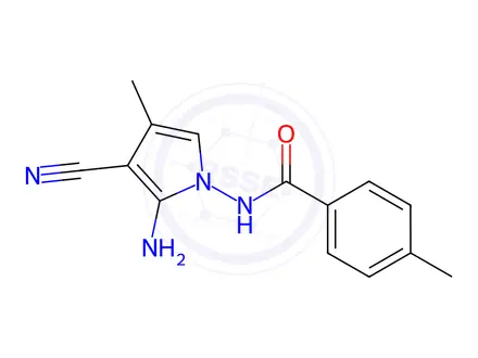 Chemical structure of Benzamide, N-(2-amino-3-cyano-4-methyl-1H-pyrrol-1-yl)-4-methyl-(9CI)