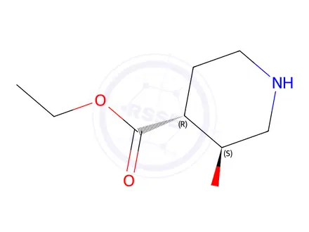 Chemical structure of Ethyl (3S,4R)-3-hydroxypiperidine-4-carboxylate