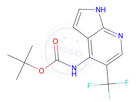 Chemical structure of tert-Butyl (5-(trifluoromethyl)-1H-pyrrolo[2,3-b]pyridin-4-yl)carbamate