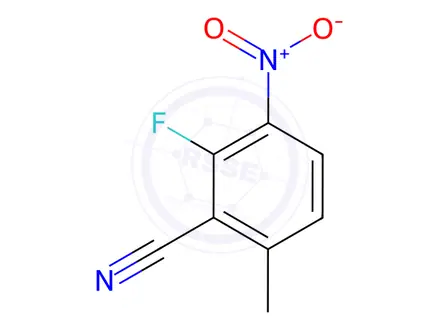 Chemical structure of Benzonitrile, 2-fluoro-6-methyl-3-nitro-