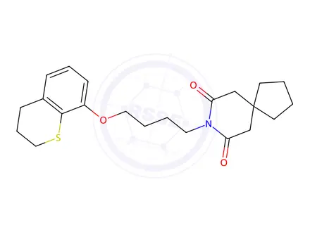 Chemical structure of 8-(4-((3,4-Dihydro-2H-1-benzothiopyran-8-yl)oxy)butyl)-8-azaspiro(4.5) decane-7,9-dione