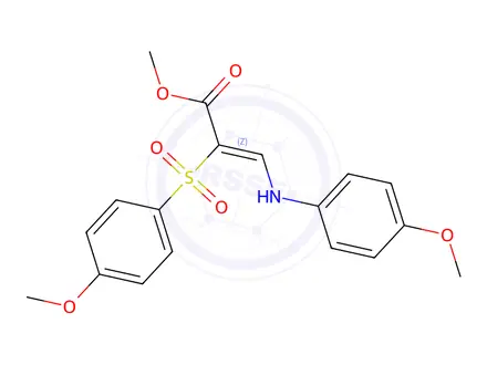 Chemical structure of Methyl (2Z)-2-(4-methoxybenzenesulfonyl)-3-[(4-methoxyphenyl)amino]prop-2-enoate