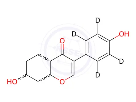 Chemical structure of Daidzein D4 (4-hydroxyphenyl-2,3,5,6 D4)