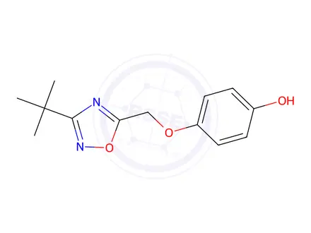 Chemical structure of 4-[(3-tert-butyl-1,2,4-oxadiazol-5-yl)methoxy]phenol