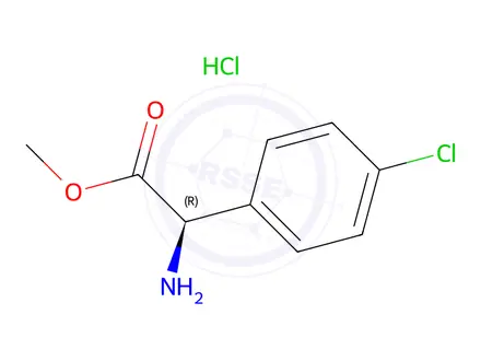 Chemical structure of Methyl(4-chlorophenyl)glycinatehydrochloride