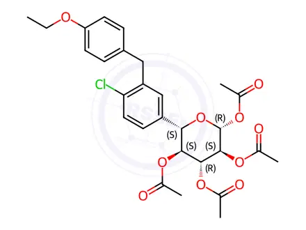 Chemical structure of Sotagliflozin 2,3,4,5-tetraacetate Impurity