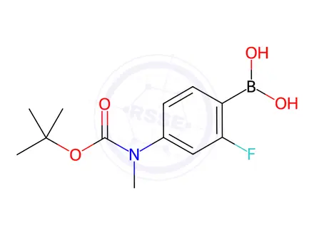 Chemical structure of 4-(N-BOC-N-Methylamino)-2-fluorophenylboronic acid