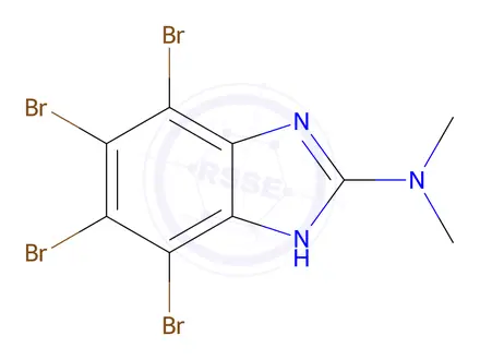 Chemical structure of 4,5,6,7-tetrabromo-N,N-dimethyl-1H-benzo[d]imidazol-2-amine