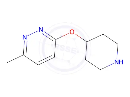 Chemical structure of 3-methyl-6-(piperidin-4-yloxy)pyridazine hydrochloride