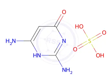 Chemical structure of 2,6-Diaminopyrimidin-4(3H)-one sulfate