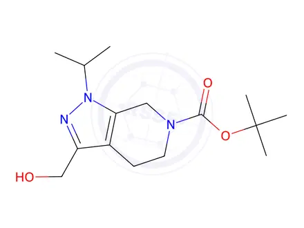 Chemical structure of tert-butyl 3-(hydroxymethyl)-1-isopropyl-4,5-dihydro-1H-pyrazolo[3,4-c]pyridine-6(7H)-carboxylate