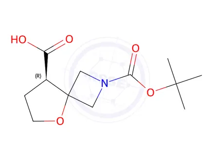 Chemical structure of (R)-2-(tert-butoxycarbonyl)-5-oxa-2-azaspiro[3.4]Octane-8-carboxylic acid