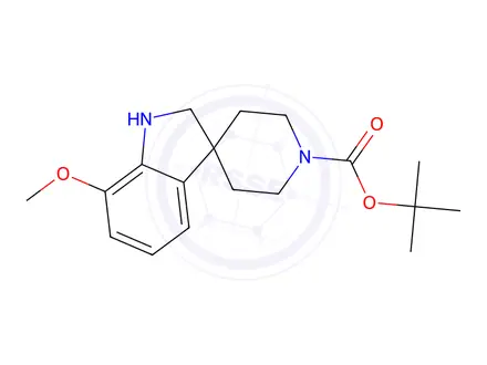 Chemical structure of Tert-butyl 7-methoxyspiro[indoline-3,4'-piperidine]-1'-carboxylate