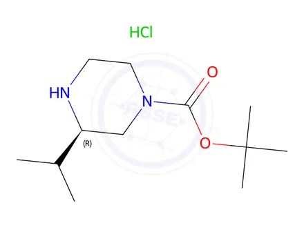 Chemical structure of (R)-tert-Butyl 3-isopropylpiperazine-1-carboxylate hydrochloride