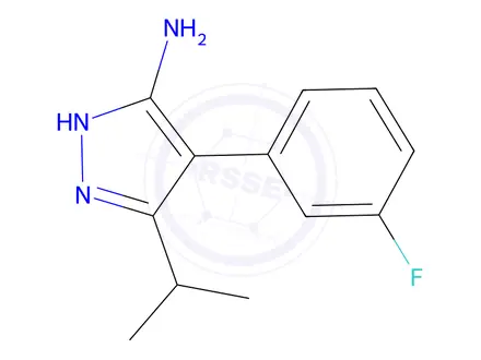 Chemical structure of 4-(3-Fluorophenyl)-3-isopropyl-1h-pyrazol-5-amine