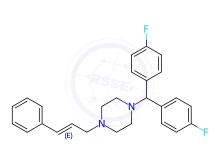 Chemical structure of Flunarizine in methanol