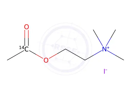 Chemical structure of ACETYLCHOLINE IODIDE, [ACETYL-1-14C]