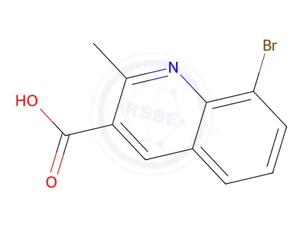 Chemical structure of 3-Quinolinecarboxylic acid, 8-bromo-2-methyl-