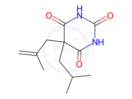 Chemical structure of 5-(2-Methylpropyl)-5-(2-methyl-2-propenyl)barbituric acid