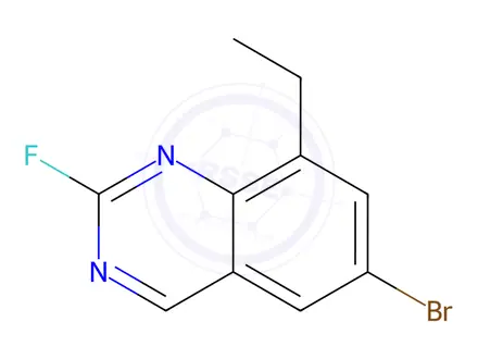 Chemical structure of Quinazoline, 6-bromo-8-ethyl-2-fluoro-