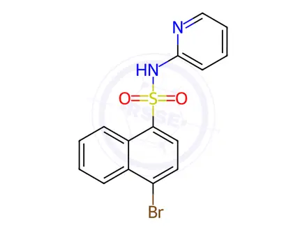 Chemical structure of 4-Bromo-N-(pyridin-2-yl)naphthalene-1-sulfonamide