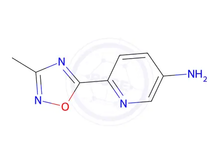Chemical structure of 6-(3-methyl-1,2,4-oxadiazol-5-yl)pyridin-3-amine