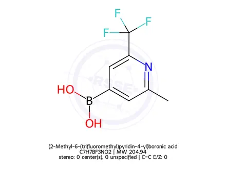 Chemical structure of (2-Methyl-6-(trifluoromethyl)pyridin-4-yl)boronic acid