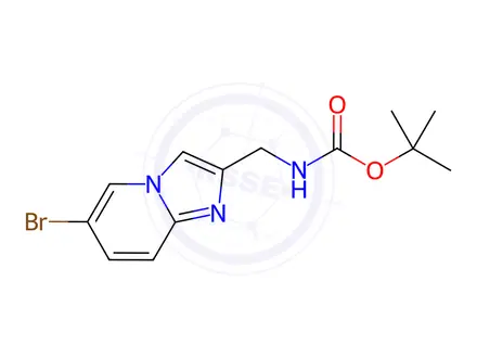 Chemical structure of Carbamic acid, N-[(6-bromoimidazo[1,2-a]pyridin-2-yl)methyl]-, 1,1-dimethylethyl ester