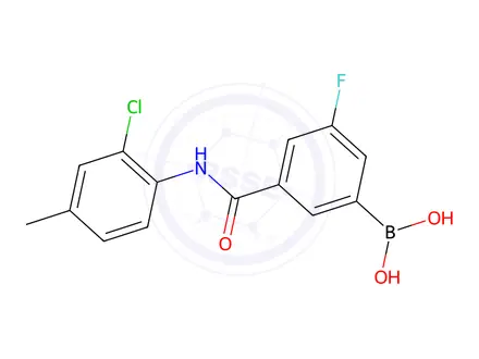 Chemical structure of (3-((2-Chloro-4-methylphenyl)carbamoyl)-5-fluorophenyl)boronic acid