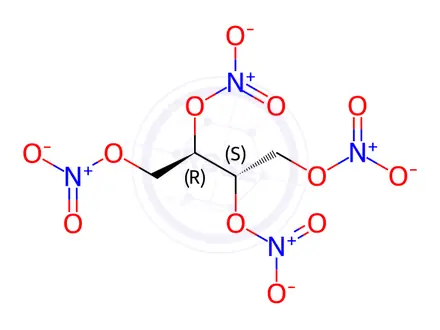 Chemical structure of Erythritol tetranitrate (ETN)