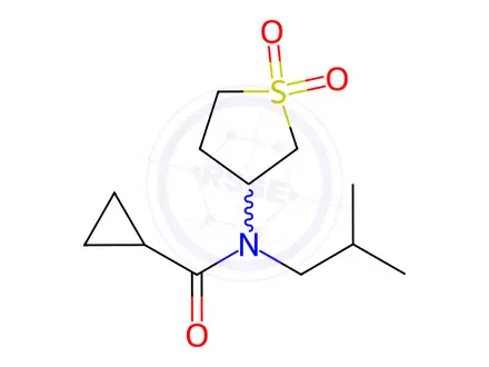 Chemical structure of N-(1,1-Dioxidotetrahydrothiophen-3-yl)-N-isobutylcyclopropanecarboxamide
