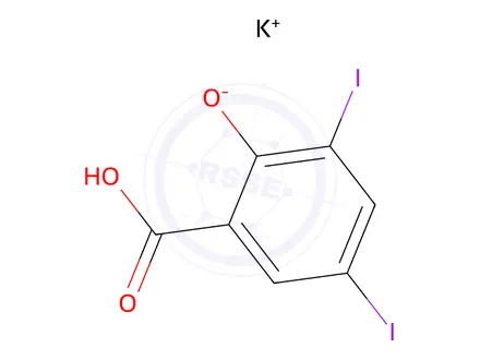 Chemical structure of Potassium 2-carboxy-4,6-diiodophenolate