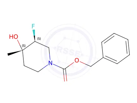 Chemical structure of Trans-Benzyl 3-Fluoro-4-Hydroxy-4-Methylpiperidine-1-Carboxylate