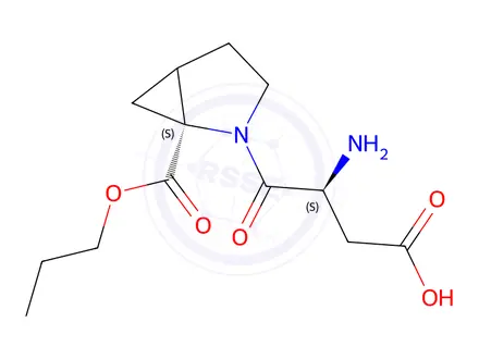 Chemical structure of aspartyl-2,3-methanoproline propyl ester