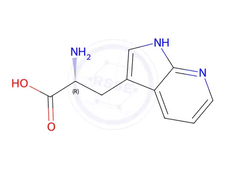 Chemical structure of 1H-Pyrrolo[2,3-b]pyridine-3-propanoic acid, a-amino-, (aR)-