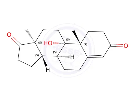 Chemical structure of Androst-4-ene-3,17-dione, 9-hydroxy-, (9.beta.,10.alpha.)-