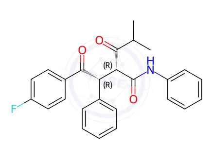 Chemical structure of 2-[2-(4-Fluorophenyl)-2-oxo-1-phenylethyl]-4-methyl-3-oxo-N-phenylpentanamide