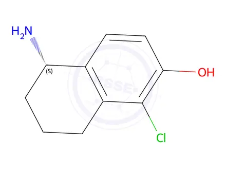 Chemical structure of (S)-5-Amino-1-chloro-5,6,7,8-tetrahydronaphthalen-2-ol