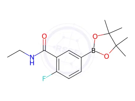 Chemical structure of N-Ethyl-2-fluoro-5-(4,4,5,5-tetramethyl-1,3,2-dioxaborolan-2-yl)benzamide