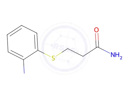 Chemical structure of 3-[(2-aminophenyl)sulfanyl]propanamide