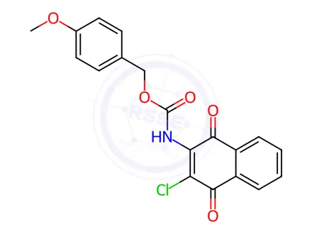 Chemical structure of (4-Methoxyphenyl)methyl N-(3-chloro-1,4-dioxo-1,4-dihydronaphthalen-2-yl)carbamate