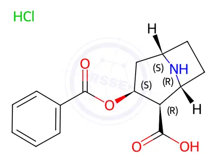 Chemical structure of Benzoyl Norecgonine Hydrochloride