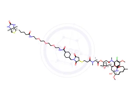 Chemical structure of DM1-MCC-PEG3-Biotin