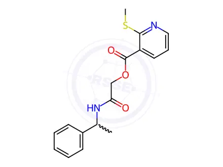Chemical structure of 2-Oxo-2-((1-phenylethyl)amino)ethyl 2-(methylthio)nicotinate