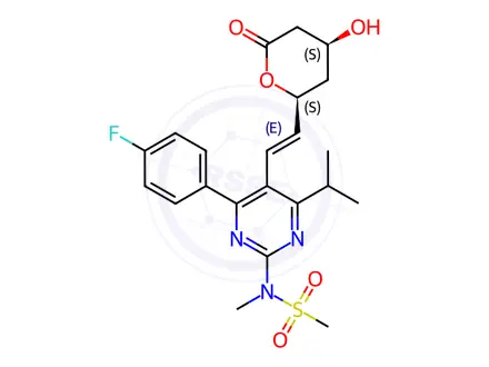 Chemical structure of (3S,5S)-Rosuvastatin Lactone