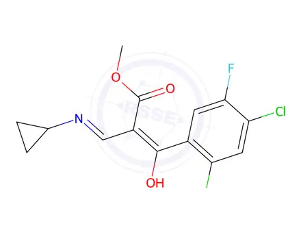Chemical structure of METHYL 3-(CYCLOPROPYLAMINO)-2-(2,4-DICHLORO-5-FLUOROBENZOYL)ACRYLATE