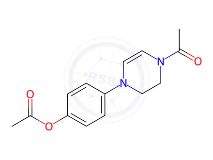 Chemical structure of 4-(4-Acetyl-3,4-dihydropyrazin-1(2H)-yl)phenyl acetate