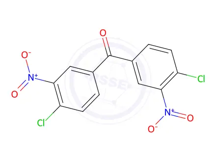 Chemical structure of bis(4-chloro-3-nitrophenyl)methanone